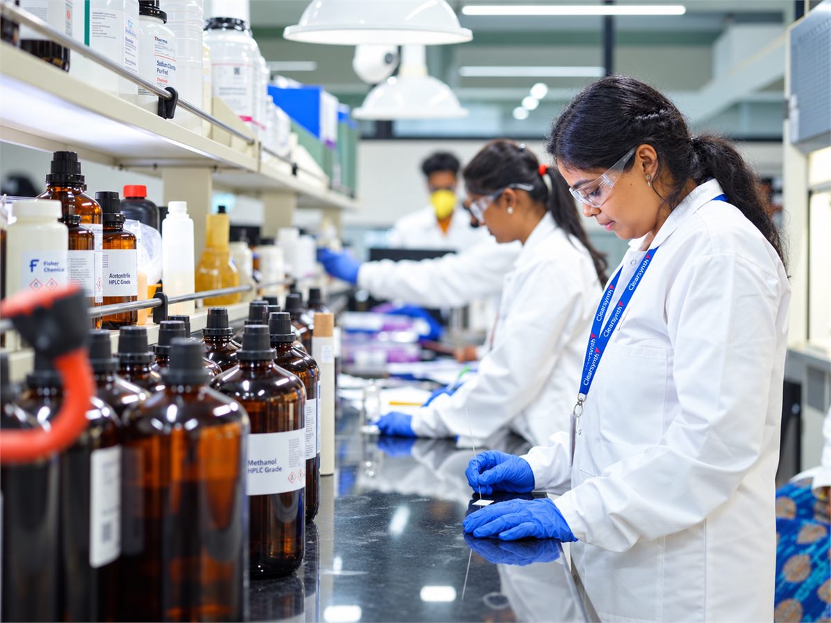 Clearsynth scientist preparing a laboratory sample