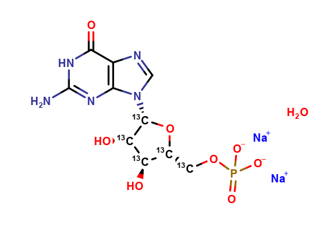[1',2',3',4',5'-13C5]guanosine 5'-monophosphate disodium salt hydrate