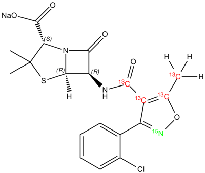 Cloxacillin sodium salt 13C4, 15N