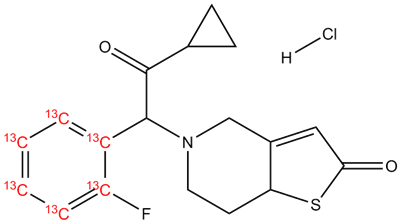 Prasugrel hydrochloride salt, inactive metabolite 13C6
