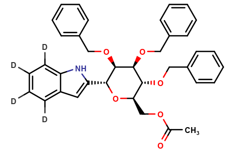 (1R)-1,5-Anhydro-1-C-1H-indol-2-yl-2,3,4-tris-O-(phenylmethyl)-D-Mannitol 6-Acetate-d4	
