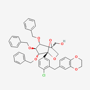 [(1S,2S,3S,4R,5S)-5-[4-chloro-3-(2,3-dihydro-1,4-benzodioxin-6-ylmethyl)phenyl]-2,3,4-tris(phenylmethoxy)-6,8-dioxabicyclo[3.2.1]octan-1-yl]methanol