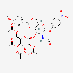 [(2R,3S,4S,5R,6R)-6-[[(4aR,6R,7R,8R,8aR)-7-acetamido-2-(4-methoxyphenyl)-6-(4-nitrophenoxy)-4,4a,6,7,8,8a-hexahydropyrano[3,2-d][1,3]dioxin-8-yl]oxy]-3,4,5-triacetyloxyoxan-2-yl]methyl acetate