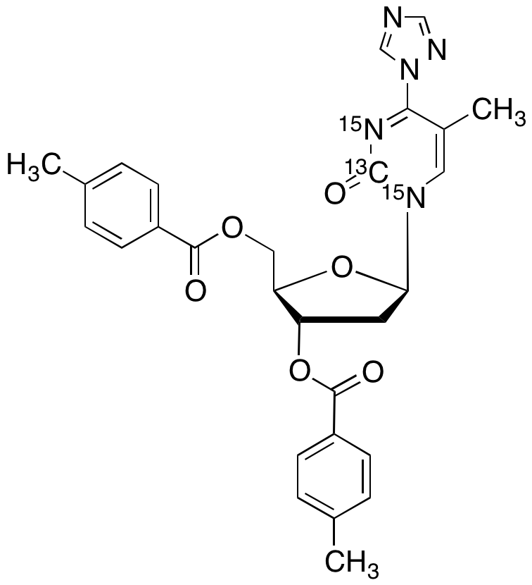 (2R,3S,5R)-5-(5-Methyl-2-oxo-4-(1H-1,2,4-triazol-1-yl)pyrimidin-1(2H)-yl)-2-(((4-methylbenzoyl)oxy)methyl)tetrahydrofuran-3-yl 4-methylbenzoate-13CH27,15N2