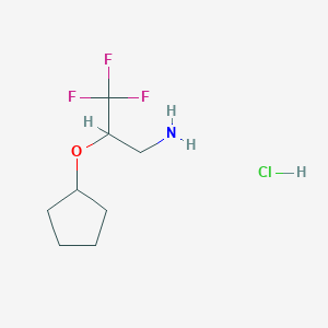 [(3-Amino-1,1,1-trifluoropropan-2-yl)oxy]cyclopentane hydrochloride