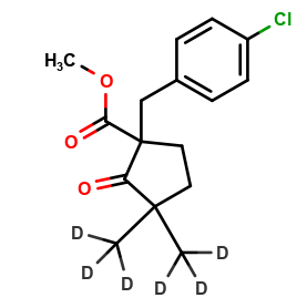 1-[(4-Chlorophenyl)methyl]-3,3-dimethyl-2-oxocyclopentanecarboxylic Acid-d6 Methyl Ester	