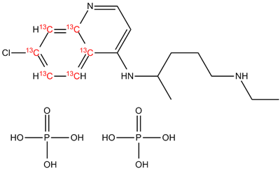Desethylchloroquine diphosphate salt 13C6