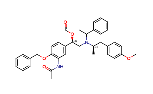 (1R)-1-(3-acetamido-4-(benzyloxy)phenyl)-2-(((R)-1-(4-methoxyphenyl)propan-2-yl)(1-phenylethyl)amino
