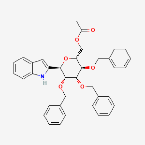 (1R)-1,5-Anhydro-1-C-1H-indol-2-yl-2,3,4-tris-O-(phenylmethyl)-D-Mannitol 6-Acetate