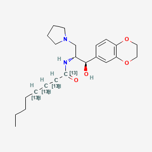 (1R,2R)-2-(N-1,2,3,4-13C4-Octanoyl)-amino-1-(2,3-dihydrobenzo[b][1,4]dioxin-6-yl)-3-(N-oxo-pyrrolidin-1-yl)propan-1-ol