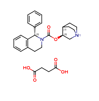 (1S)-3,4-Dihydro-1-phenyl-2(1H)-isoquinoline carboxylic acid (3S)-1-azabicyclo [2.2.2]oct-3-yl-ester butanedioic acid.
