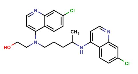 (2-((7-chloroquinolin-4-yl)- (4-((7-chloroquinolin-4-yl)- amino)pentyl)amino)ethanol)