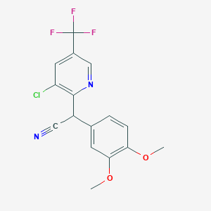2-[3-Chloro-5-(trifluoromethyl)-2-pyridinyl]-2-(3,4-dimethoxyphenyl)acetonitrile