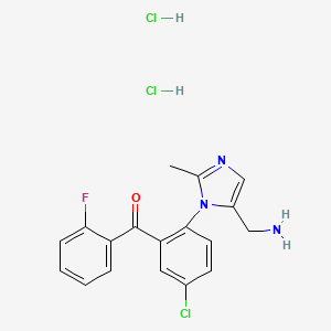(2-(5-(Aminomethyl)-2-methyl-1H-imidazol-1-yl)-5-chlorophenyl)(2-fluorophenyl)methanone Dihydrochloride