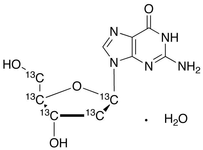 2'-Deoxyguanosine-1',2',3',4',5'-13C5 Monohydrate