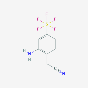 (2-Amino-4-(pentafluorosulfanyl)phenyl)acetonitrile