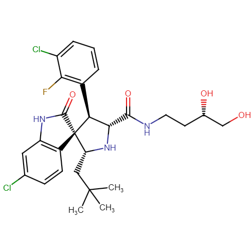 (2'R,3S,4'S,5'R)-6-chloro-4'-(3-chloro-2-fluorophenyl)-N-((S)-3,4-dihydroxybutyl)-2'-neopentyl-2-oxospiro[indoline-3,3'-pyrrolidine]-5'-carboxamide