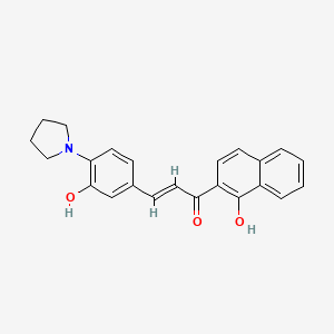(2E)-3-[3-Hydroxy-4-(pyrrolidin-1-yl)phenyl]-1-(1-hydroxynaphthalen-2-yl)prop-2-en-1-one
