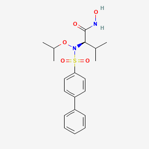 (2R)-N-hydroxy-3-methyl-2-[(4-phenylphenyl)sulfonyl-propan-2-yloxyamino]butanamide