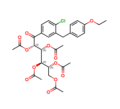 (2R,3R,4R,5S)-6-(4-chloro-3-(4-ethoxybenzyl)phenyl)-6-oxohexane-1,2,3,4,5-pentayl pentaacetate