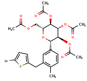 (2R,3R,4R,5S,6S)-2-(acetoxymethyl)-6-(3-((5-bromothiophen-2-yl)methyl)-4-methylphenyl)tetrahydro-2H-pyran-3,4,5-triyl triacetate