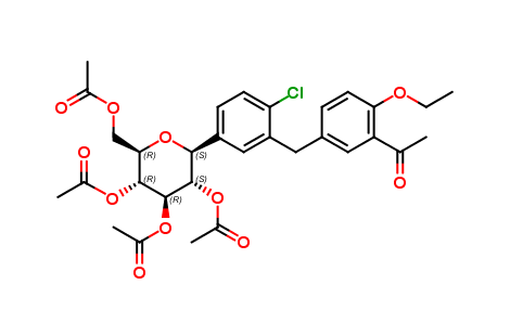 (2R,3R,4R,5S,6S)-2-(acetoxymethyl)-6-(3-(3-acetyl-4-ethoxybenzyl)-4-chlorophenyl)tetrahydro-2H-pyran