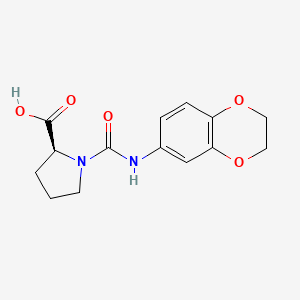 (2S)-1-[(2,3-dihydro-1,4-benzodioxin-6-yl)carbamoyl]pyrrolidine-2-carboxylic acid