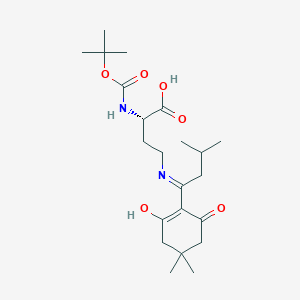 (2S)-4-[[1-(2-hydroxy-4,4-dimethyl-6-oxocyclohexen-1-yl)-3-methylbutylidene]amino]-2-[(2-methylpropan-2-yl)oxycarbonylamino]butanoic acid