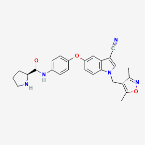 (2S)-N-[4-[[3-Cyano-1-[(3,5-dimethyl-4-isoxazolyl)methyl]-1H-indol-5-yl]oxy]phenyl]-2-pyrrolidinecarboxamide