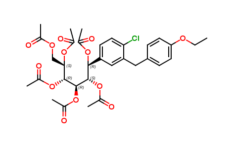 (2S,3R,4R)-1-(4-chloro-3-(4-ethoxybenzyl)phenyl)hexane-1,2,3,4,5,6-hexayl hexaacetate