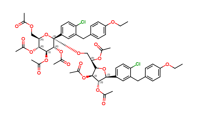 (2S,3R,4S,5R,6R)-2-((R)-2-acetoxy-2-((2S,3S,4S,5S)-3,4-diacetoxy-5-(4-chloro-3-(4-ethoxybenzyl)pheny
