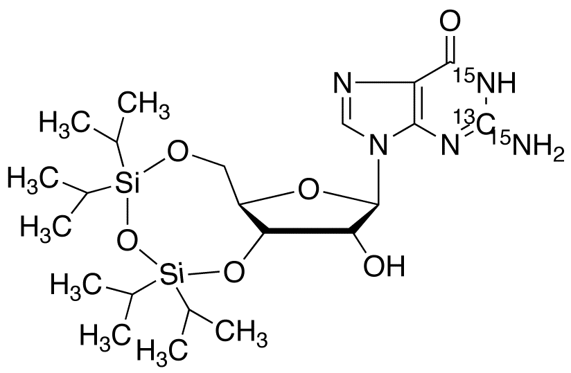 3',5'-O-[Tetrakis(1-methylethyl)-1,3-disiloxanediyl]guanosine-13C,15N2