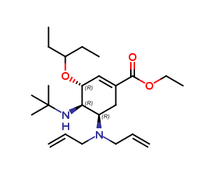 (3R,4R,5R)-ethyl 4-(tert-butylamino)-5- (diallylamino)-3-(pentan-3- yloxy)cyclohex-1-enecarboxylate