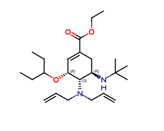 (3R,4S,5R)-ethyl 5-(tert-butylamino)-4- (diallylamino)-3-(pentan-3- yloxy)cyclohex-1-enecarboxylate