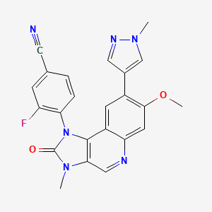 
4-[2,3-Dihydro-7-methoxy-3-methyl-8-(1-methyl-1H-pyrazol-4-yl)-2-oxo-1H-imidazo[4,5-c]quinolin-1-yl]-3-fluorobenzonitrile
