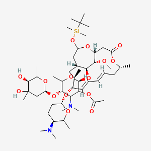 4,17-Dioxabicyclo[12.3.2]nonadecane-18-O-tert-butyldimethylsilyl Spiramycin I 2A-Acetate