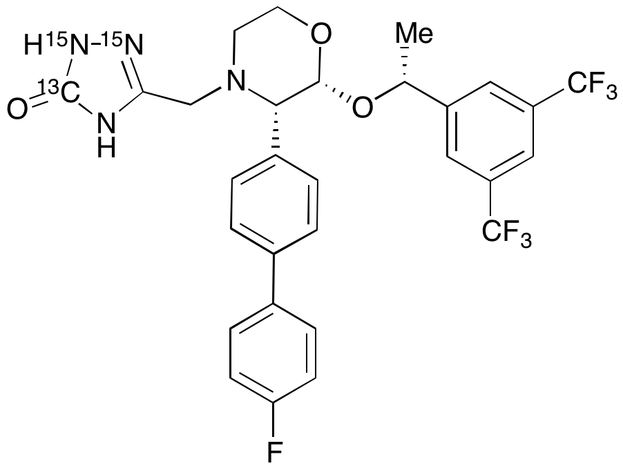 4-Defluoro-4-(p-fluorophenyl)aprepitant-13C, 15N2