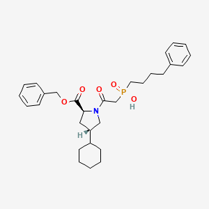 (4S)-4-Cyclohexyl-1-[[hydroxy(4-phenylbutyl)phosphinyl]acetyl]-L-Proline Phenylmethyl Ester