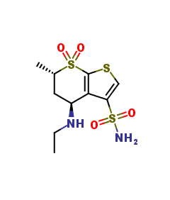(4S,6S)-4-(ethylamino)-6-methyl-5,6-dihydro-4H-thieno[2,3-b] thiopyran-3-sulfonamide 7,7-dioxide