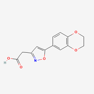 [5-(2,3-Dihydro-1,4-benzodioxin-6-yl)isoxazol-3-yl]acetic acid