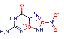 8-Nitroguanine-4,8-13C2-7-15N, technical grade-50% Purity