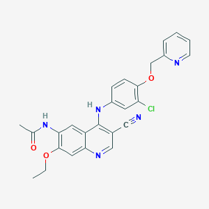 Acetamide, N-[4-[[3-chloro-4-(2-pyridinylmethoxy)phenyl]amino]-3-cyano-7-ethoxy-6-quinolinyl]-