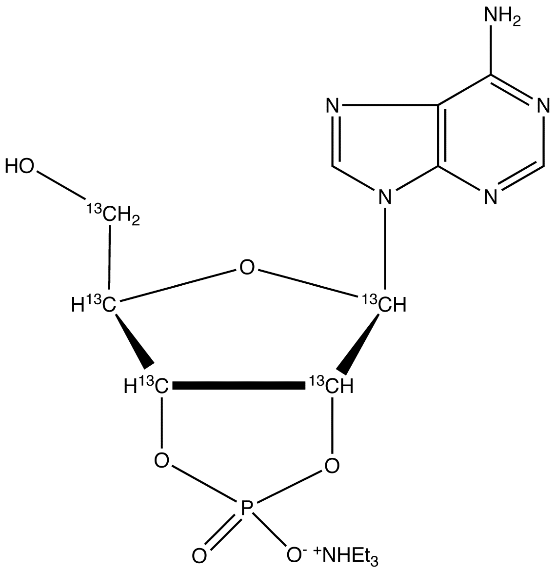 Adenosine 2�,3�-Cyclic Phosphate-13C5 Triethylammonium Salt
