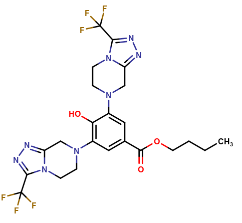 (Butyl 4-hydroxy-3,5-bis(3-(trifluoromethyl)-5,6-dihydro-[1,2,4]triazolo[4,3-a]pyrazin-7(8H)-yl)benzoate)