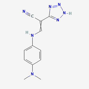 (E)-3-[4-(dimethylamino)anilino]-2-(1H-1,2,3,4-tetraazol-5-yl)-2-propenenitrile