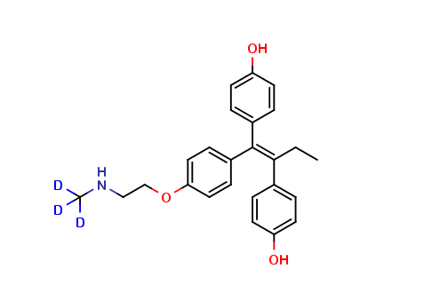 (E/Z)-4,4'-Dihydroxy-N-desmethyl Tamoxifen-d3