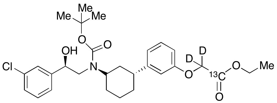 Ethyl 2-(3-((1R,3S)-3-((tert-Butoxycarbonyl)((R)-2-(3-chlorophenyl)-2-hydroxyethyl)amino)cyclohexyl)phenoxy)acetate-13C, d2