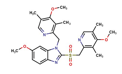 Omeprazole Isomer-2 5-Methoxy -1-[(4-methoxy-3,5-dimethyl-2-pyridinyl)]-0[2-(4-methoxy-3,5-dimethyl -2-pyridinyl)methyl]-sulfanyl]-1H-banzimidole
