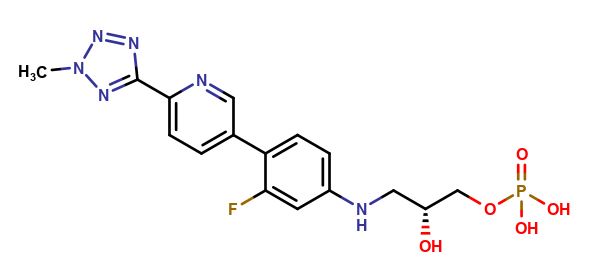 (R)-3-((3-Fluoro-4-(6-(2-methyl-2H-tetrazol-5-yl)pyridin-3-yl)phenyl)amino)-2-hydroxypropyl Dihydrogen Phosphate