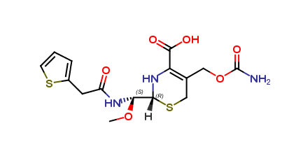 (R)-5-((carbamoyloxy)methyl)-2-((S)-methoxy(2-(thiophen-2-yl)acetamido)methyl)-3,6-dihydro-2H-1,3-th